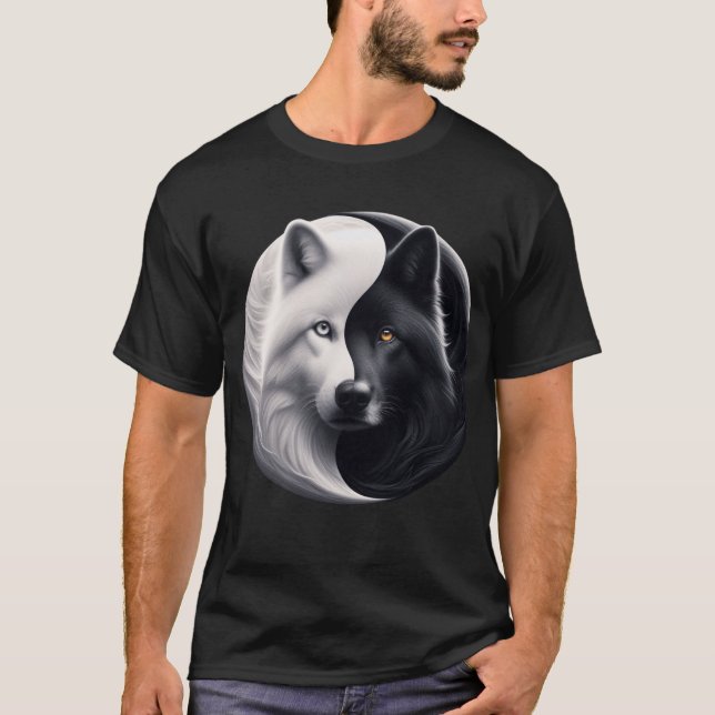 Dubbla Kungar: Varg kontra Hund T Shirt (Framsida)