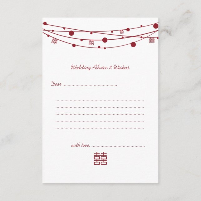 Dubbla: Lanternor Bröllop Advice-kort Rådkort (Framsida)