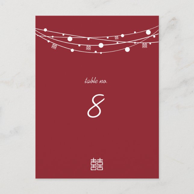 Dubbla: Lanternor Bröllop Bord-kort Vykort (Framsida)