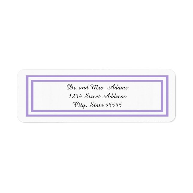 Dubbla Lavender Trim - Returadressetikett Returadress Etikett (Framsidan)