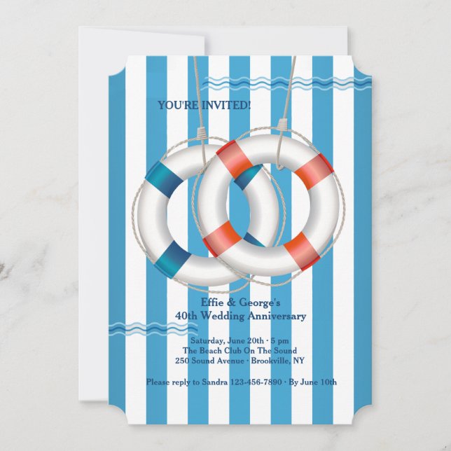 Dubbla Life Preserver-inbjudan Inbjudningar (Framsida)