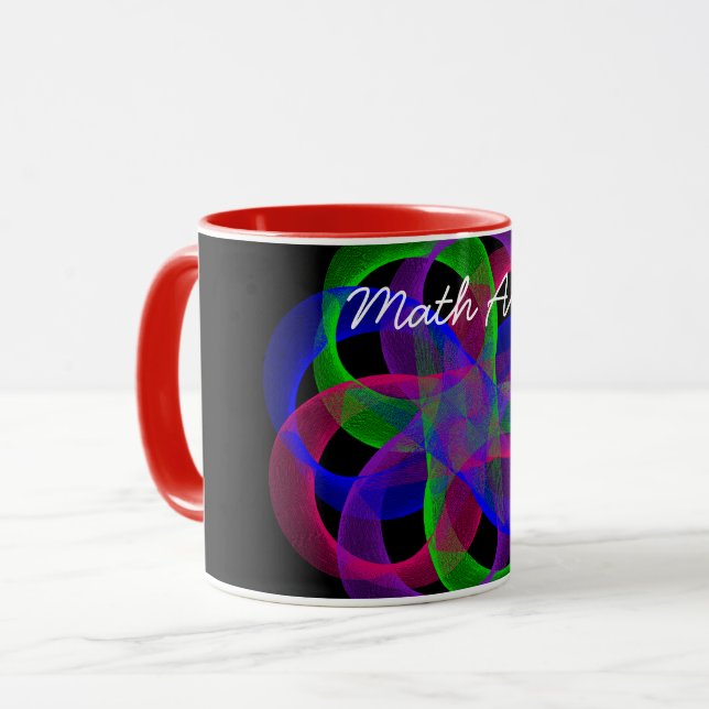 Dubbla Loop Geometric Math Art Coffee Mugg (Framsida vänster)