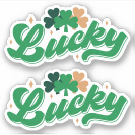 Dubbla Lucky St. Patrick's Day, klippt vinylSticke Klistermärken