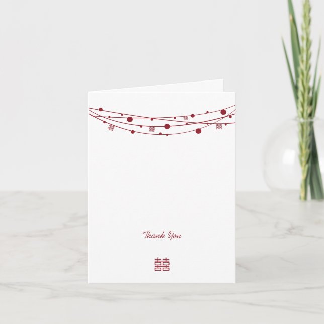 Dubbla lycka Lanterners Bröllop Tack för dina kort (Framsida)