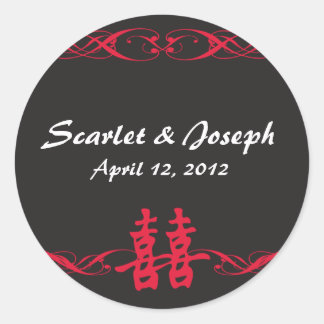 Dubbla lycka med Scrollsar Stickers Black Runt Klistermärke