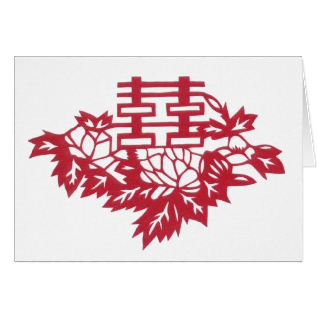 Dubbla lyckablommor hälsningskort (Framsidan Horizontal)