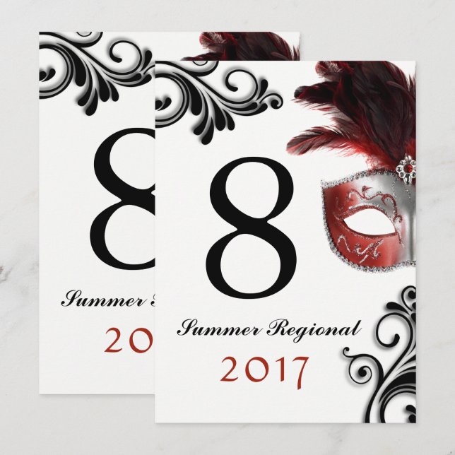 Dubbla Maskerad Bordsnummer (Fram/baksida)