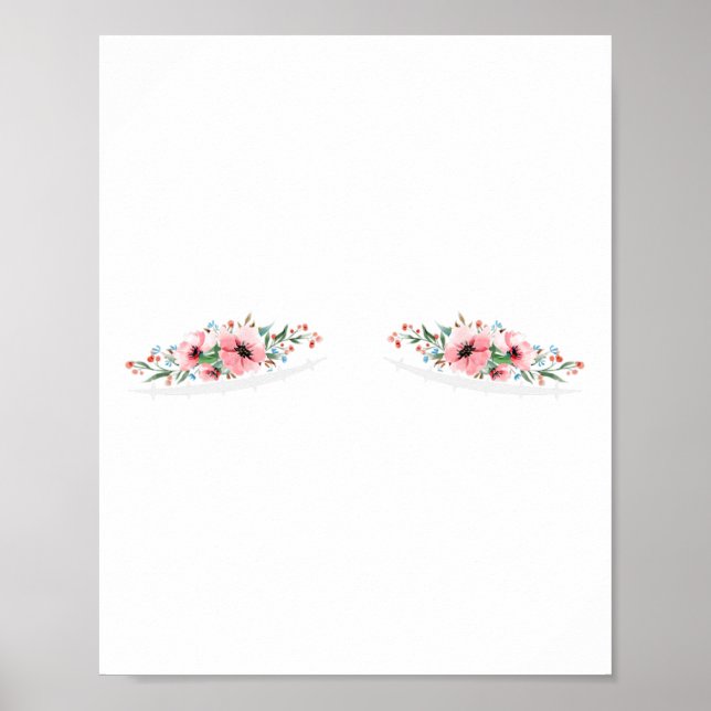 Dubbla Mastectomi Scars with Flowers Breast Cancer Poster (Framsidan)