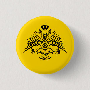 Dubbla med Eagle Byzantine och Christian Emblem Knapp