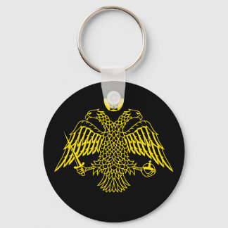 Dubbla med Eagle Byzantine och Christian Emblem Nyckelring