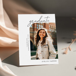 Dubbla med minimal Elegant, sida två foto Studente Inbjudningar