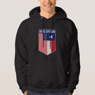 Dubbla medborgare i Texas och Amerika-stolt utskri Hoodie