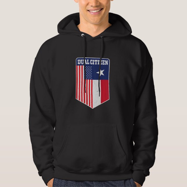 Dubbla medborgare i Texas och Amerika-stolt utskri Hoodie (Framsida)