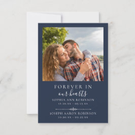 Dubbla Memorial Photo Funeral Blue Prayer Card
