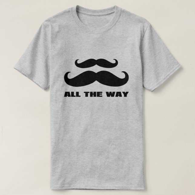 Dubbla Mustache hela vägen T Shirt (Design framsida)
