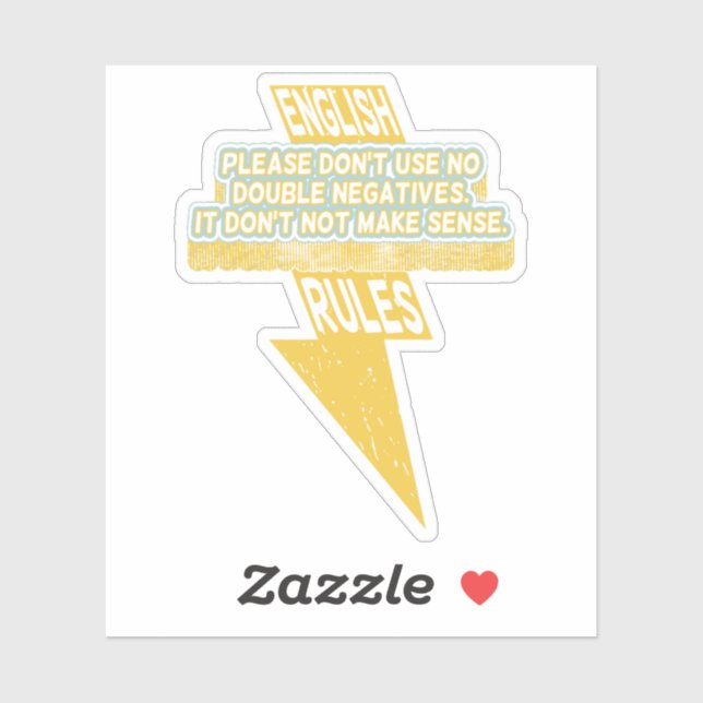 Dubbla negativ engelsk språkkunskap klistermärken (Ark)