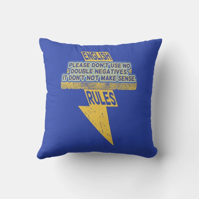 Dubbla negativ engelsk språkkunskap kudde (Baksida)