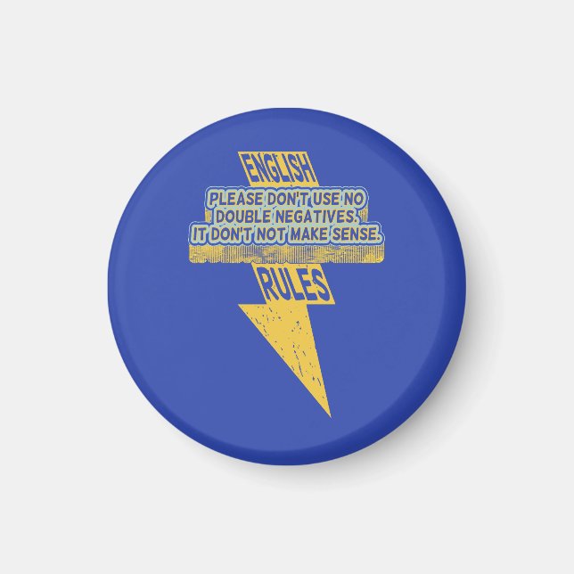 Dubbla negativ engelsk språkkunskap magnet (Framsidan)