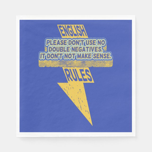 Dubbla negativ engelsk språkkunskap pappersservett (Framsidan)
