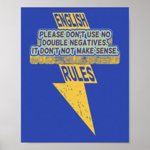 Dubbla negativ engelsk språkkunskap poster