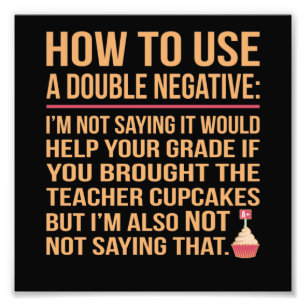 Dubbla Negativ English Language Teacher Student Fototryck