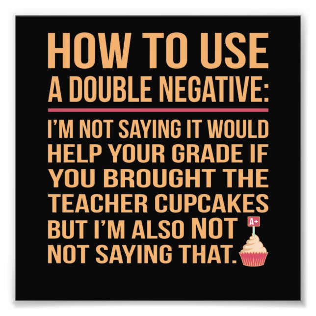 Dubbla Negativ English Language Teacher Student Fototryck (Framsidan)