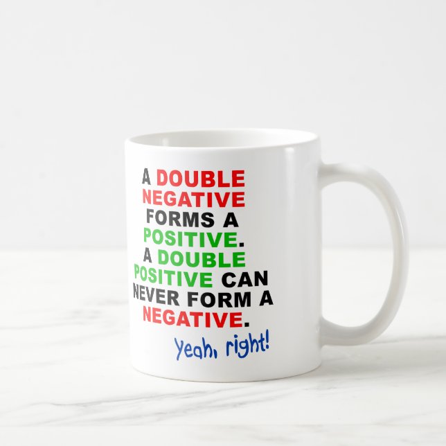 Dubbla Negativ Positive Funny Mug eller Resemugg Kaffemugg (Höger)