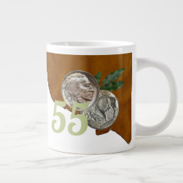 Dubbla Nickel "55" födelsedag Jumbo Mugg