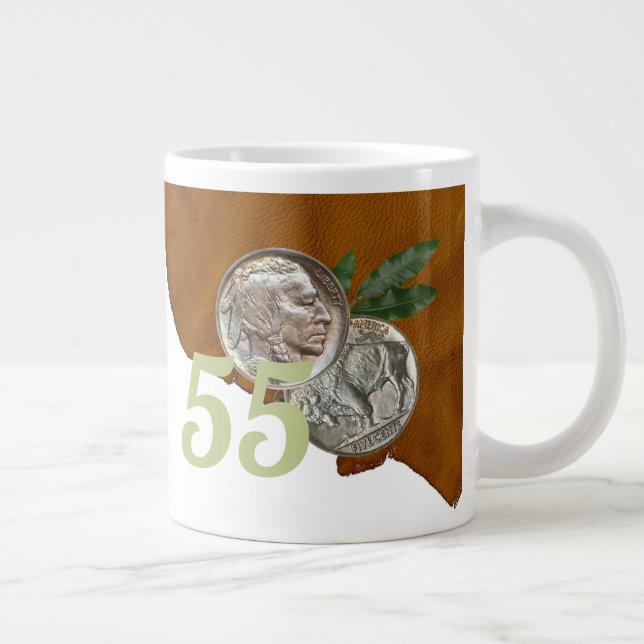 Dubbla Nickel "55" födelsedag Jumbo Mugg (Höger)
