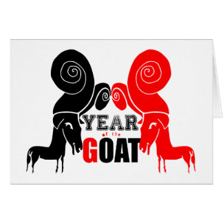 Dubbla Odd Goat Chinese Year Zodiac Birthday Card Hälsningskort