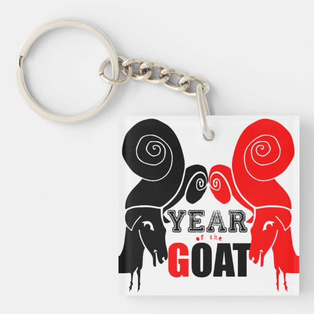 Dubbla Odd Goat Chinese Year Zodiac Monogram KeyC2 (Framsidan)