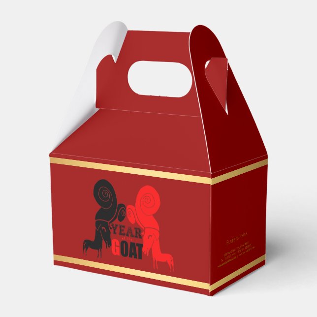 Dubbla Odd Goat Chinese Year Zodiac Red Favbox Presentaskar (Baksidan Sidan)