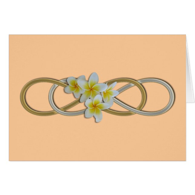 Dubbla Ofinity BiColor Frangipani Hälsningskort (Framsidan Horizontal)