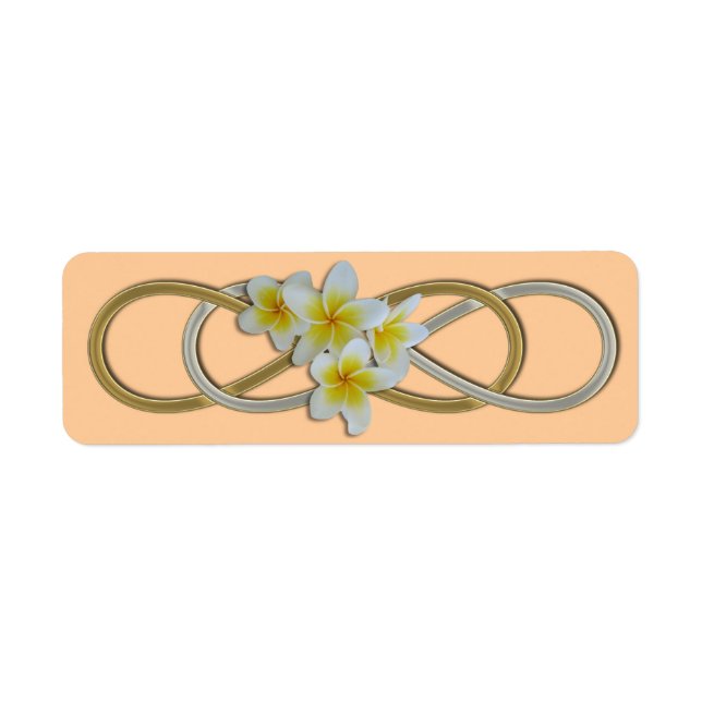 Dubbla Ofinity BiColor Frangipani Returadress Etikett (Framsidan)
