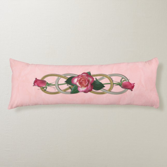 Dubbla Ofinity Silver Guld Ro + din backgr. Kroppskudde (Framsidan)