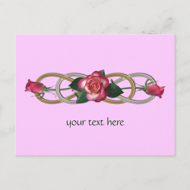 Dubbla Ofinity Silver Guld Ro Vykort (Framsida)