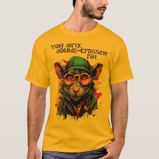 Dubbla över råtta t shirt (Framsida)