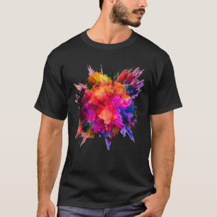 Dubbla Paint Stänk Ultra Vivid BrightStor-design T Shirt