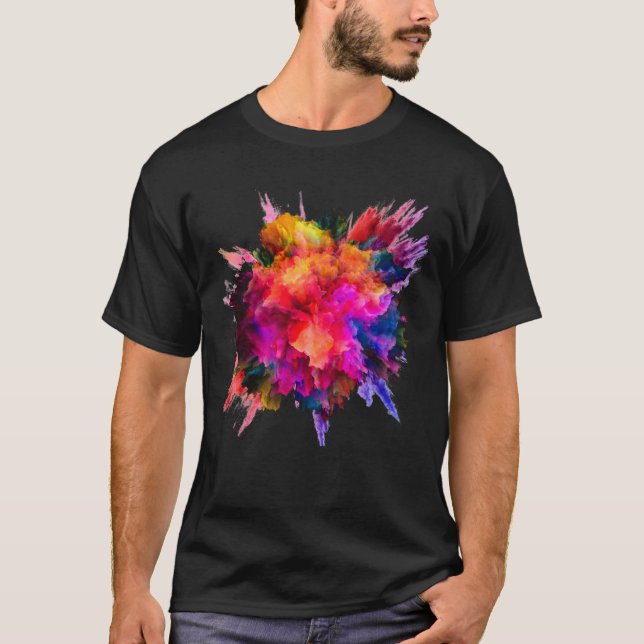 Dubbla Paint Stänk Ultra Vivid BrightStor-design T Shirt (Framsida)