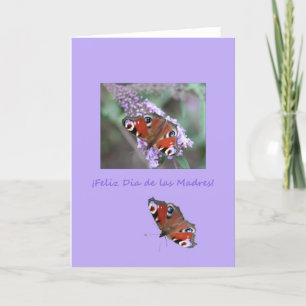 Dubbla Peacock butterflies mor som tillryggalagd d Kort