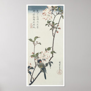 Dubbla Petaled Cherry Blommar, Hiroshige, 1830 Poster