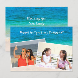 Dubbla Photo blir mitt Bridesmaid-kort Inbjudningar