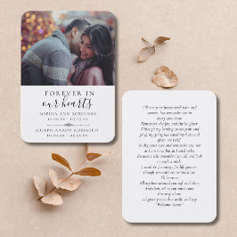 Dubbla Photo Memorial Memory Prayer Card Visitkort