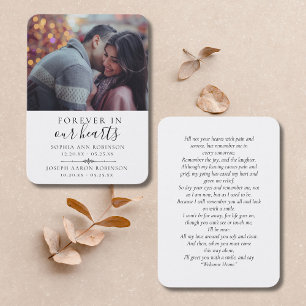 Dubbla Photo Memorial Memory Prayer Card Visitkort