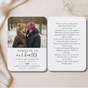 Dubbla Photo Memorial Memory Prayer Card Visitkort