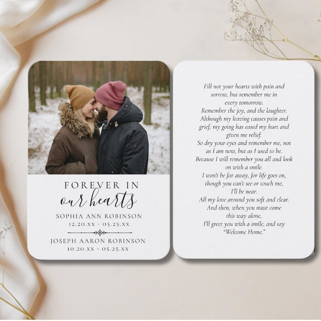 Dubbla Photo Memorial Memory Prayer Card Visitkort (Skapare uppladdad)