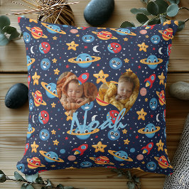 Dubbla Photo Pillow med Kawaii Space Mönster Kudde