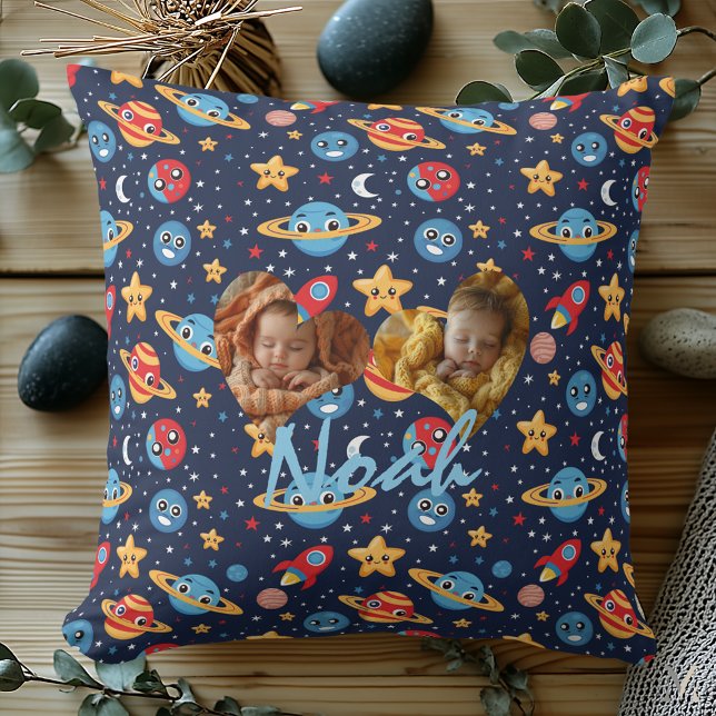 Dubbla Photo Pillow med Kawaii Space Mönster Kudde (Skapare uppladdad)