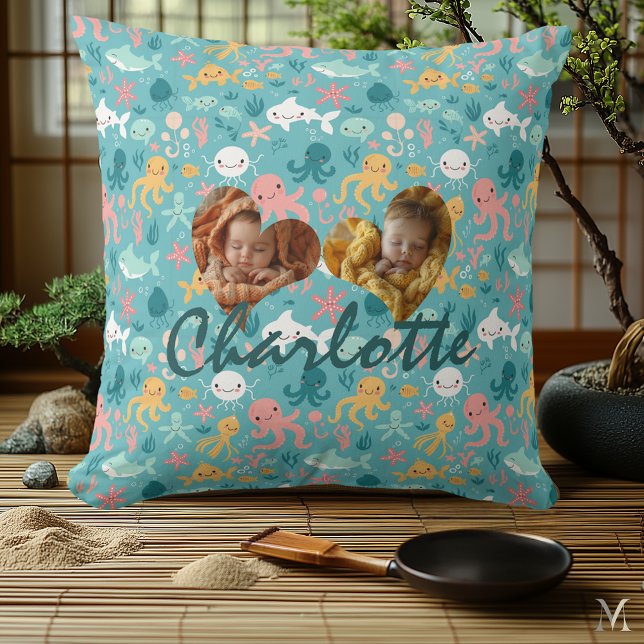 Dubbla Photo Pillow och Kawaii Ocean Mönster Kudde (Skapare uppladdad)
