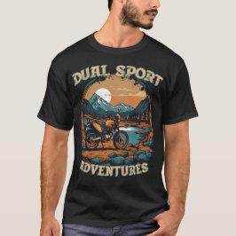 DUBBLA PORT-motorcyklar i ÄVENTYR coola stil T Shirt